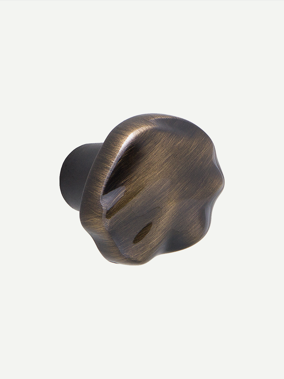 Solid brass cabinet knob for luxury interiors in antique bronze