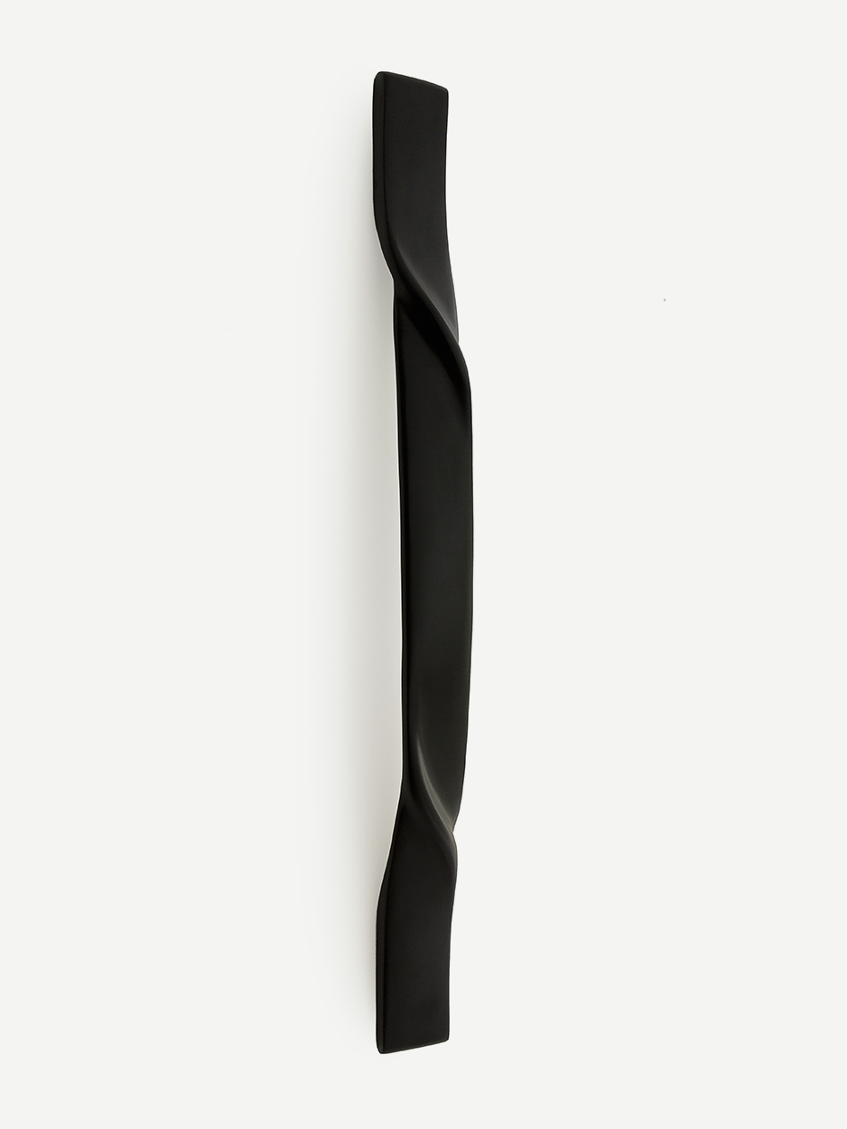 SWIRLED Door Handle by Glitters Hardware - Black matte finish with a refined and minimalist design. Perfect for enhancing luxury apartment doors or commercial spaces with a touch of understated elegance.