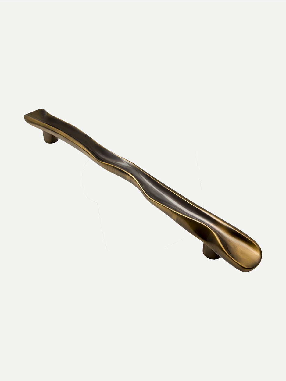 TWINE Door Handle by Glitters Hardware - Glossy bronze finish featuring an imperfectly perfect curve, ideal for contemporary, classic, or bohemian interiors. Elevate your entry foyer with effortless luxury and refined style.